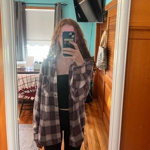 Garage Purple Boyfriend Fit Flannel